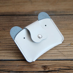 Cute LEATHER Womens Small Dog Change Wallet Leather Card Wallet FOR Women