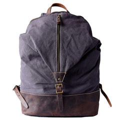 Cool Canvas Leather Mens Backpack Large Travel Backpacks Hiking Backpack for Men