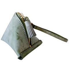 Cute Triangular LEATHER Womens Small Coin Wallet Leather Change Small Wallet FOR Women