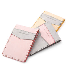 Cute Leather Womens Slim License Wallet Front Pocket Wallet Slim Card Wallet for Women