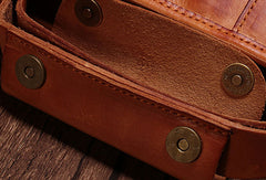 Vintage Brown Leather Mens Briefcase Work Bag Business Bag for men - EverHandmade