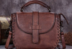 Genuine Leather Handbag Woven Vintage Crossbody Bag Shoulder Bag Purse For Women - EverHandmade