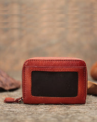 Vintage Women Leather Card Holders Small Double - Open View