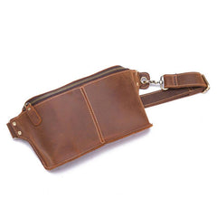 Retro Brown LEATHER MENS FANNY PACK FOR MEN BUMBAG Vintage WAIST BAGS
