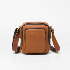 Cool Leather Mens Small Messenger Bag Side Bag Small Shoulder Bag for Men