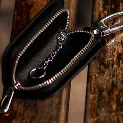 Handmade Leather Biker Mens Cool Car Key Wallet Coin Wallets Pouch Car KeyChain for Men