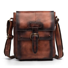 Cool Mens Leather Vintage Small Side Bag Small Messenger bag Shoulder bag For Men