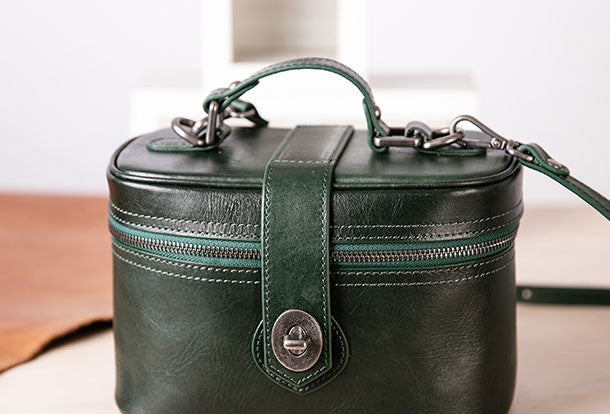 Handmade vintage doctor bag leather crossbody bag purse shoulder bag for women - EverHandmade