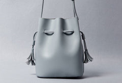 Genuine Leather bucket bag shoulder bag for women leather crossbody bag - EverHandmade