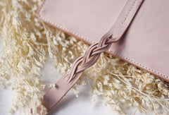 Handmade leather braided personalized custom clutch purse long wallet purse clutch women - EverHandmade