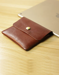 Cute Women Brown Leather Mini Coin Wallet Love Rose Change Wallet For Women