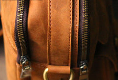Genuine Leather Mens Cool Messenger Bag iPad Bag Chest Bag Bike Bag Cycling Evelope Cluth Bag For Men - EverHandmade