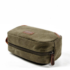 Waxed Canvas Leather Mens Women's Cosmetic Bag Clutch Bag Handbag Storage Bag Wash Bag For Men