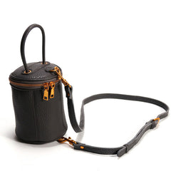 Cute LEATHER WOMEN Barrel Bag Small Bucket Purse Handbag SHOULDER Purses FOR WOMEN