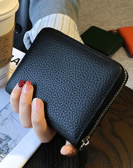 Cute Women Green Leather Card Holders Small Zip Card Wallet Card Holders Wallet For Women