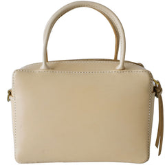 Handmade Leather Beige Womens Small Handbag Shoulder Bag Crossbody Purse for Women