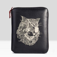 Handmade Leather Mens Cool Long Leather Wallet Bifold Clutch Wallet for Men