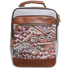 Vintage Canvas Gray Mens Backpack Canvas Travel Bag Canvas School Bag for Men