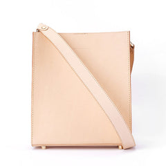 Fashion Beige Leather Women Handbag Tote Box Tote Bag Box Shoulder Bag For Women