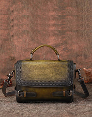 Womens Brown Leather Satchel Bag School Shoulder Bag Best Crossbody Purse for Ladies