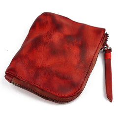 Red Leather Wallet Mens Zip Around Small Leather Zip Wallet Mens Wallets That Zip