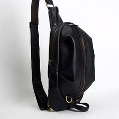 Cool Leather Mens Sling Bag Shoulder Sling Bag Chest Bag for men