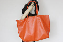 Handmade Vintage Leather Oversize Tote Bag Shoulder Bag Handbag For Women - EverHandmade