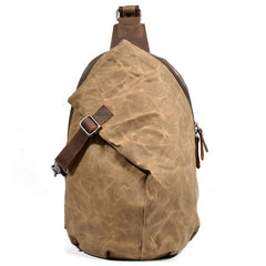 Cool Waxed Canvas Mens Sling Bag Chest Bag One Shoulder Packs for men