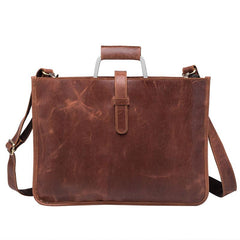 Cool Leather Mens Briefcase 13inch Laptop Bag Work Handbag Business Bags for Men
