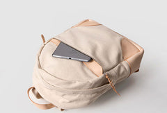 Handmade Leather canvas backpack shoulder purse for women leather shoulder bag