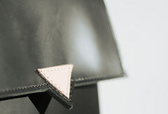 Handmade leather black square purse phone bag shoulder bag cossbody bag purse women