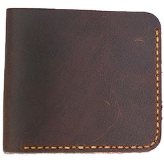 Cool Leather Mens Coffee Slim Small Wallet Bifold Vintage billfold Wallet for Men