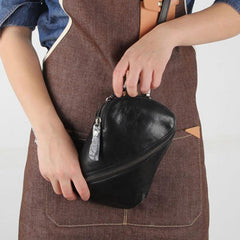 Handmade Genuine Leather Mens Cool Chest Bag Sling Bag Crossbody Bag Travel Bag Hiking Bag for men