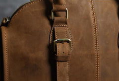 Handmade Cool leather mens Shoulder Briefcases vintage laptop Briefcase Business Briefcase - EverHandmade