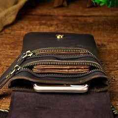Mens Leather Small Side Bag  Waist Pouch COURIER BAG Holster Belt Case Belt Pouch for Men