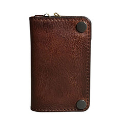 Handamde Genuine Leather Mens Cool Key Wallet Card Slim Wallet Key Holder Car Key Case for Men