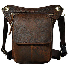 Biker Mens Leather Drop Leg Bags Waist Bag Belt Pouch Pack Sides Bags for Men