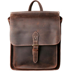 Leather Mens Cool Backpack Messenger Bag Coffee Travel Backpack Hiking Backpack for men