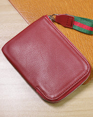 Slim Women Coffee Leather Billfold Wallet Small Zip Coin Wallets Zipper Change Wallets For Women