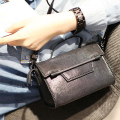 Black Leather Satchel Handbags Zip Shoulder Bag - Annie Jewel