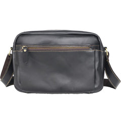 Casual Black Leather Mens Small Courier Bags Messenger Bag Brown Postman Bags For Men