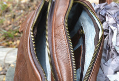 Genuine Leather Messenger Bag Cool Chest Bag Crossbody Bag Travel Bag Hiking Bag for men