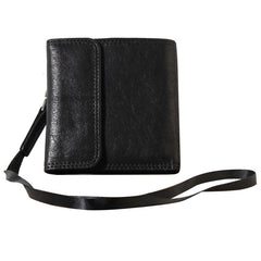 Genuine Leather Mens Cool billfold Leather Wallet Men Small Wallets Trifold for Men