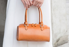 Handmade Leather handbag shoulder bag Boston bag for women leather shoulder bag