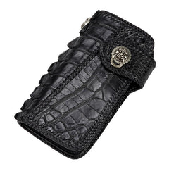 Handmade Leather Mens Chain Biker Wallet Cool Leather Wallet Long Phone Wallets for Men