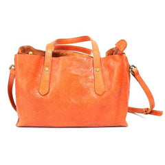 Women Orange Leather Handbags Shoulder Crossbody Bags Purse - Annie Jewel