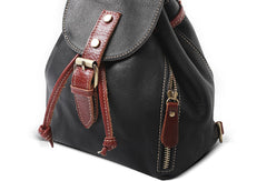 Stylish Leather Black Womens Backpack School Backpack Vintage Backpack for Women