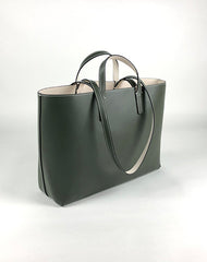 Womens Green Leather Shoulder Tote Bags Best Tote Handbag Shopper Bags Purse for Ladies