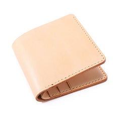 Handmade Leather Minimalist Womens Mens Bifold Small Wallet billfold Wallets for Men