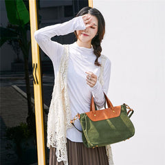 Canvas Leather Womens Handbag Tote Purse Side Bag for Women